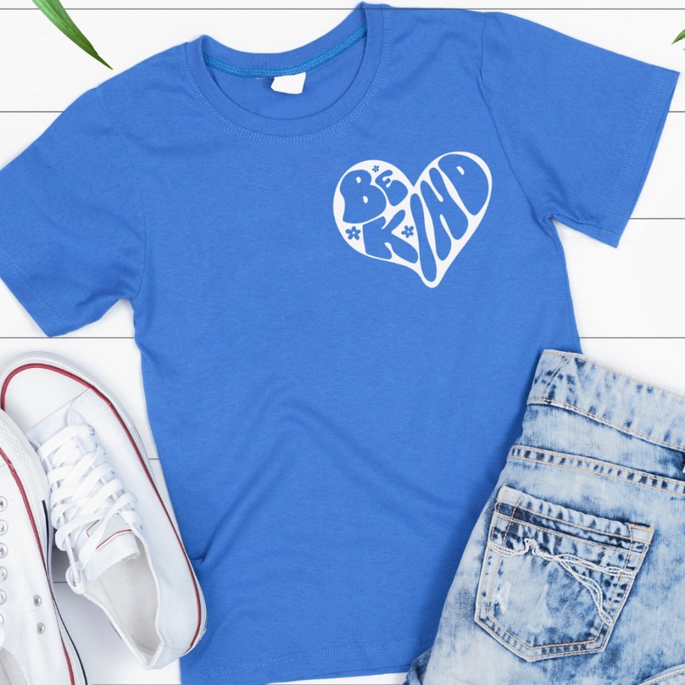 Be kind in blue and white
